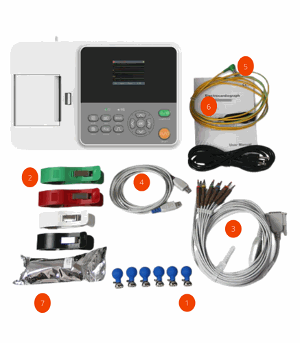 Electrocardiografo: Electrodos de pecho (ventosas): un set de 6 unidades