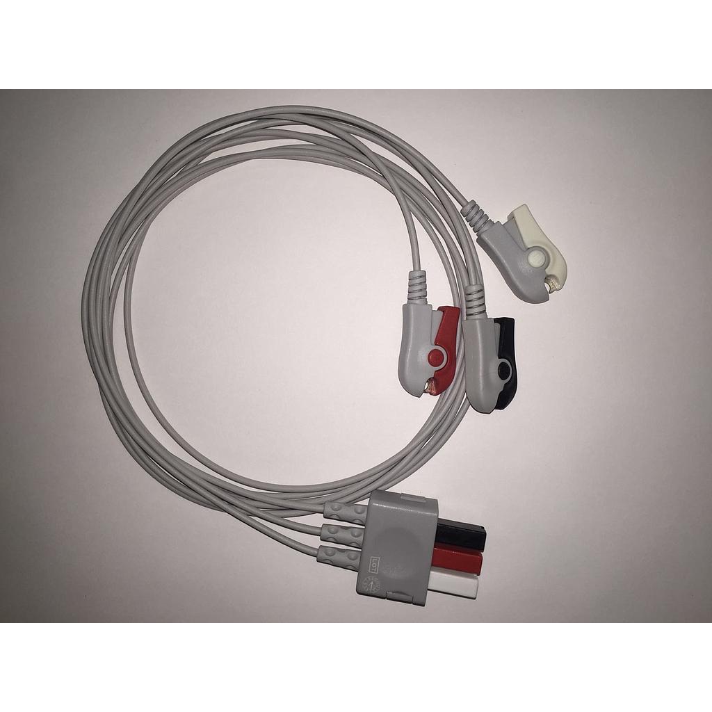 ECG 3 leads cable terminal, Neo, clip, TPU, AHA to D100, Advanced