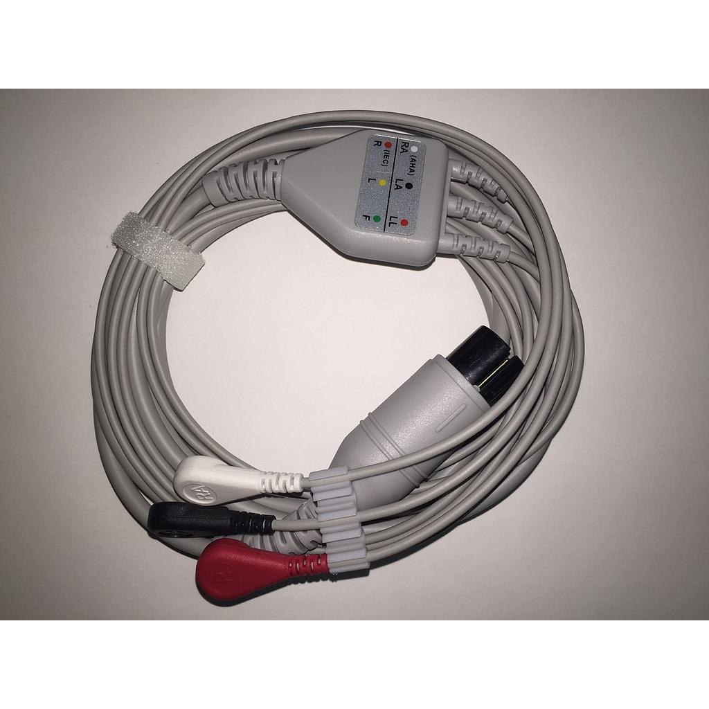 ECG cable troncal + 3 leads cable terminal, adulto, snap 6 pins. to PM2000 series, Advanced