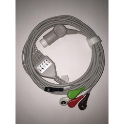 [PM011A040011-1] ECG cable troncal + 5 leads cable terminal, Adulto, snap, 12 pins.TPU, AHA to D100, Advanced